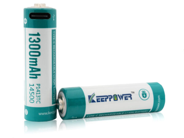 Keeppower-P1413TC-14500-Li-Ionen-Akku-3-6V-3-7V-1300mAh-USB-C-8 KEEPPOWER 14500/1300mah USB-C
